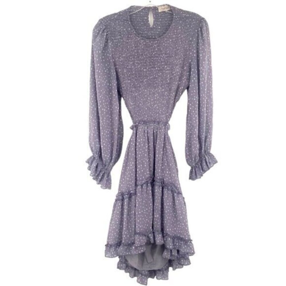 Fourteen & 9th Polka Dot Ruffle Open Back Dress